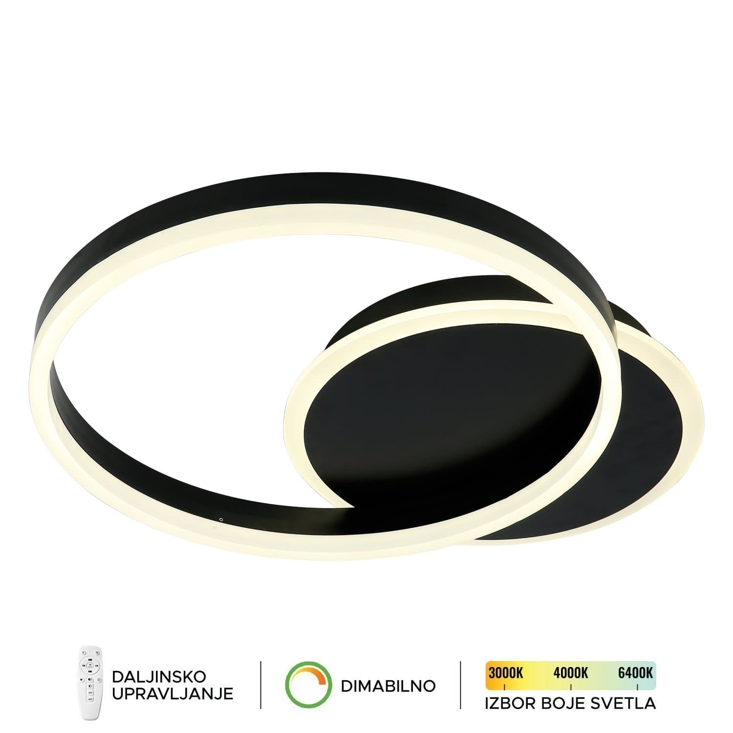 LED plafonska lampa F2047-46C BK - LED plafonjere i plafonske lampe
