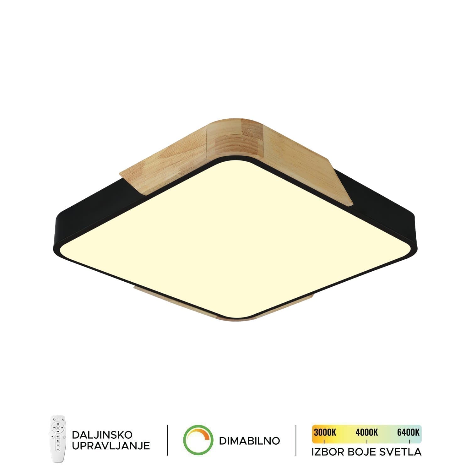 Plafonska lampa F2812-20C BK+WD - LED plafonjere i plafonske lampe