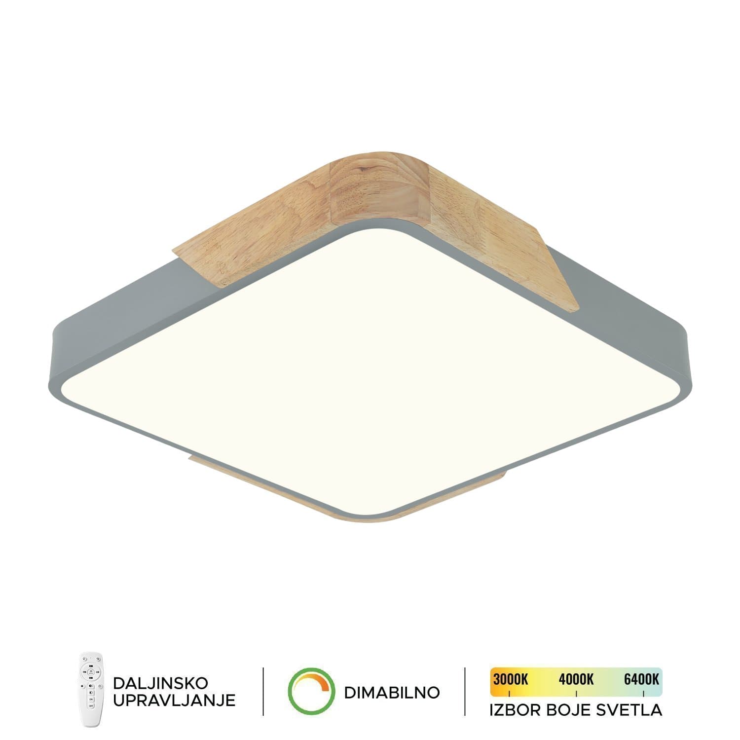Plafonska lampa F2812-30C GY+WD - LED plafonjere i plafonske lampe