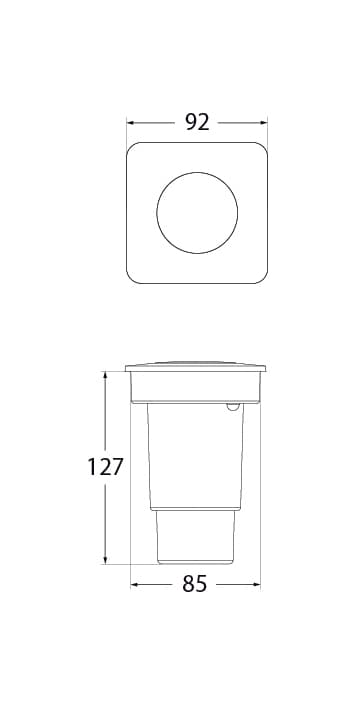 Ugradna LED lampa CECI 90-SQ BK - Fumagalli rasveta