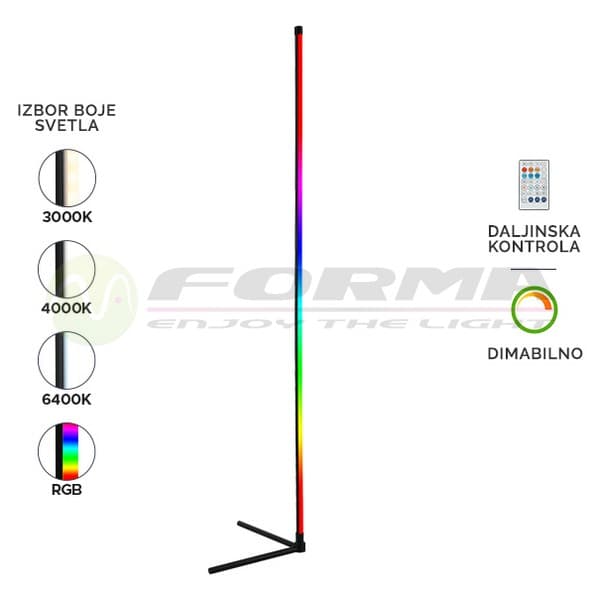 LED podna lampa F2079-12F BK - LED podne lampe