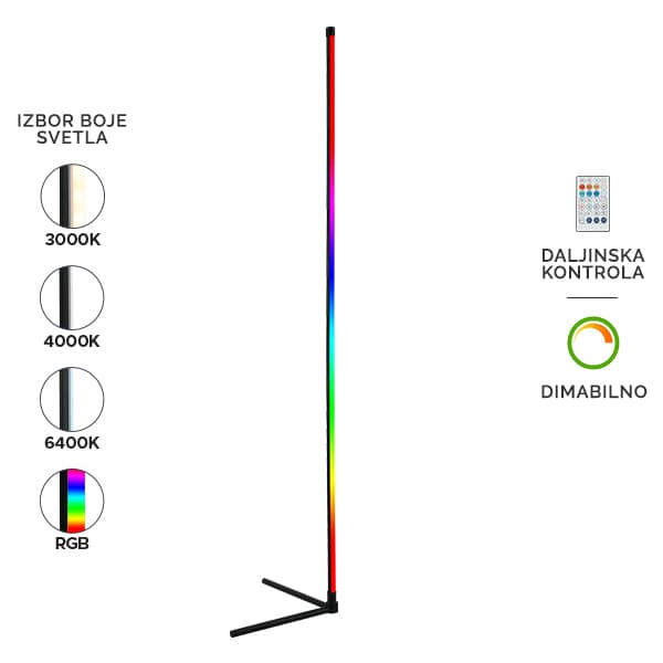 LED podna lampa F2079-12F BK - LED podne lampe