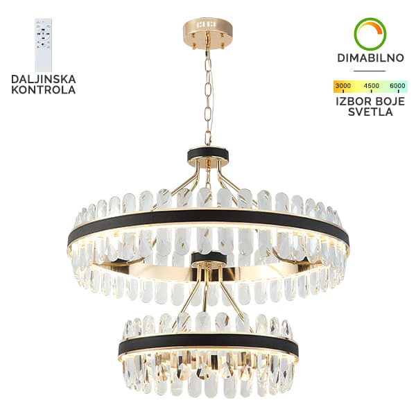 LED visilica KP4003-135V BK+GD - LED visilice