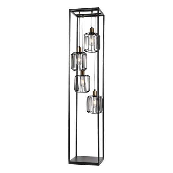 Podna lampa F7044-4F BK+SG - Podne lampe