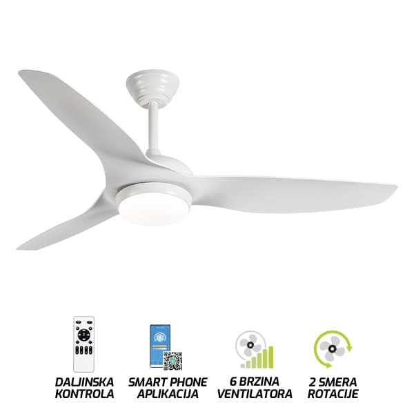 Plafonski ventilator sa svetiljkom FV3101-132 WH - Novo u ponudi