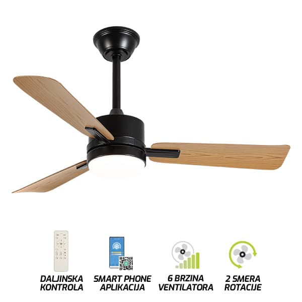 Plafonski ventilator sa svetiljkom FV3102-107 BR - Novo u ponudi