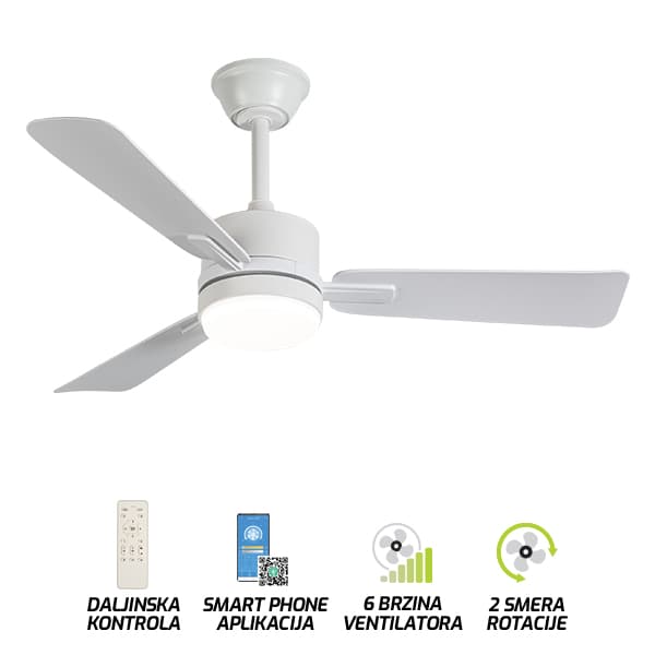 Plafonski ventilator sa svetiljkom FV3102-107 WH - Novo u ponudi