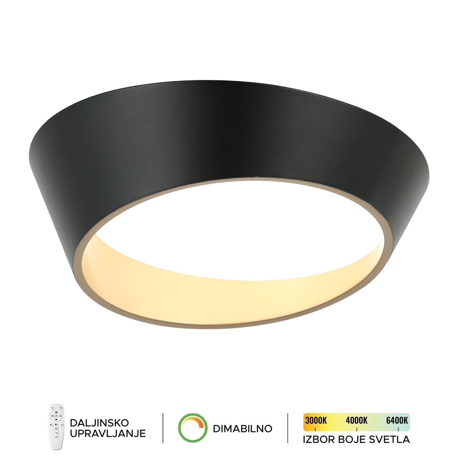 LED plafonska lampa F2098-64C BK+SG - LED plafonjere i plafonske lampe