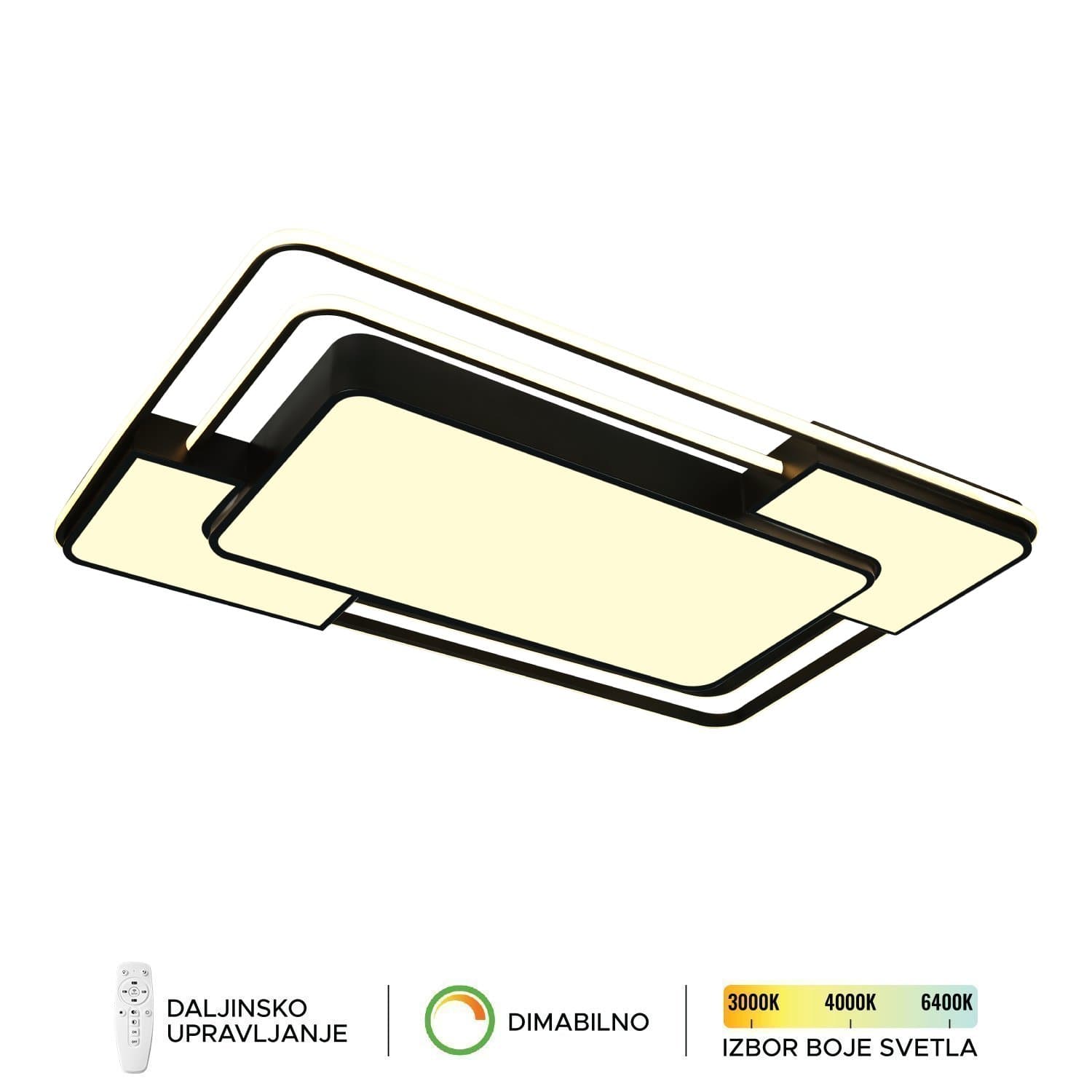 LED plafonska lampa F2823-128C BK - LED plafonjere i plafonske lampe