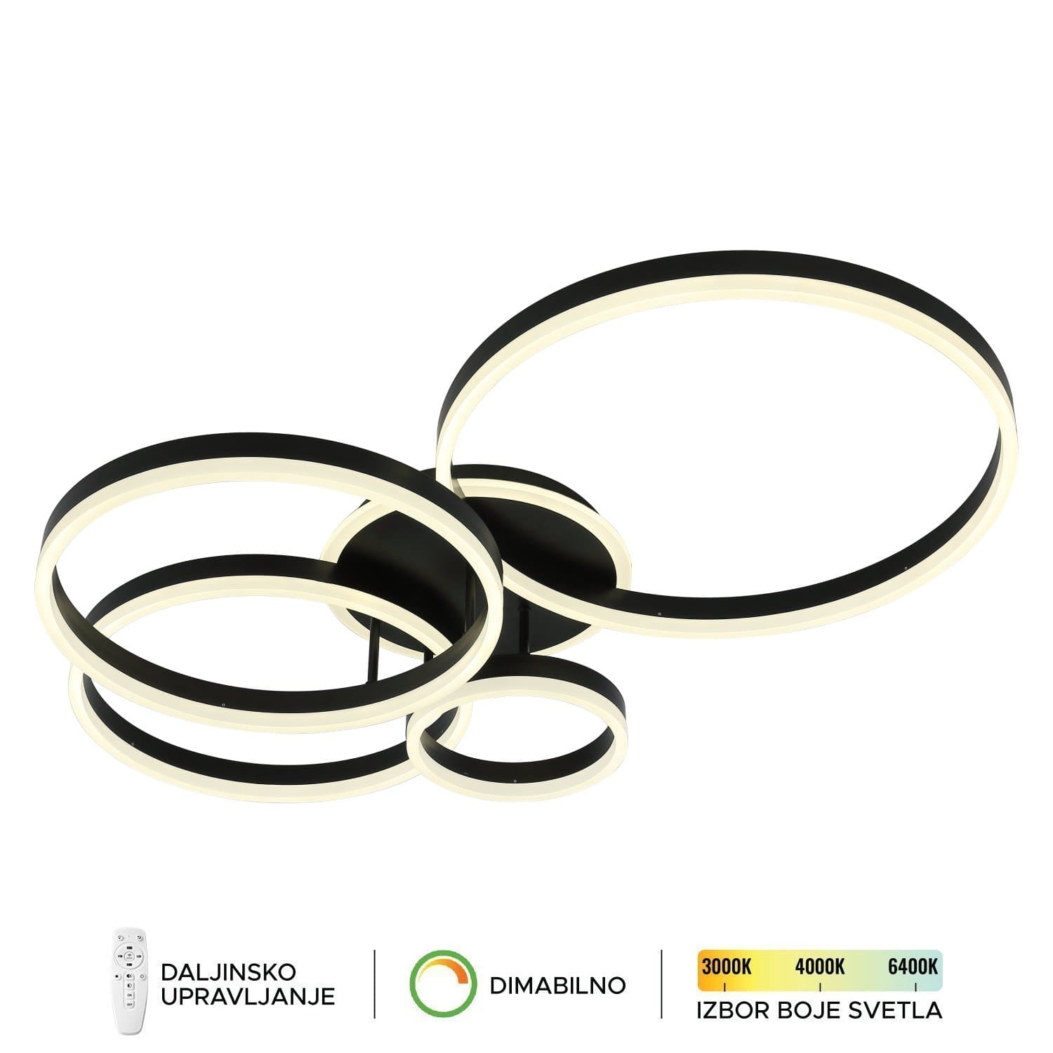 LED plafonska lampa F2047-132C BK - LED plafonjere i plafonske lampe