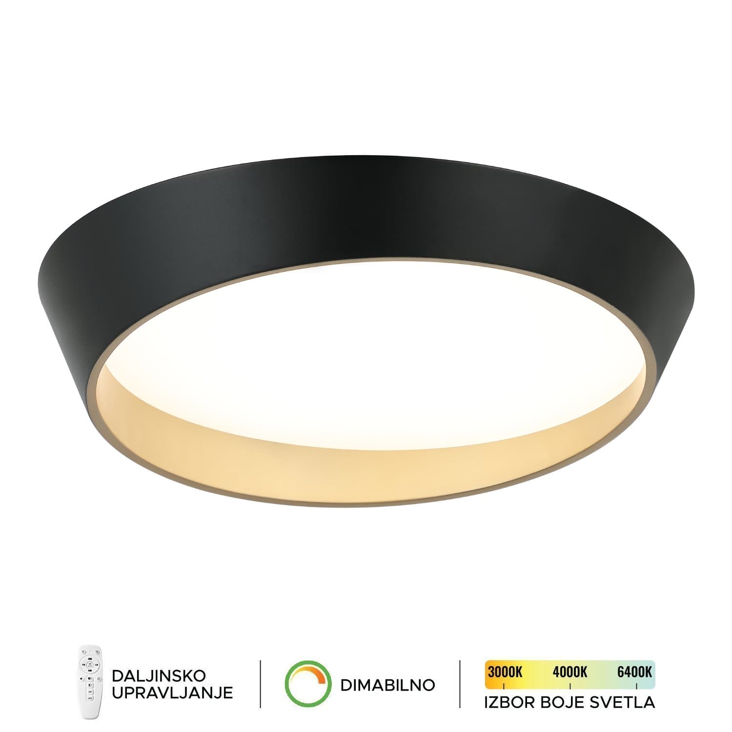 LED plafonska lampa F2098-75C BK+SG - LED plafonjere i plafonske lampe