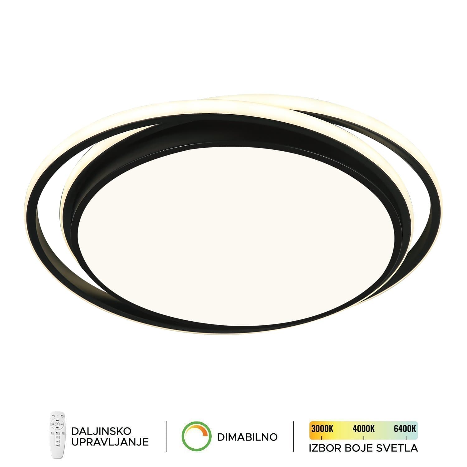 LED plafonska lampa F2821-55C BK - LED plafonjere i plafonske lampe