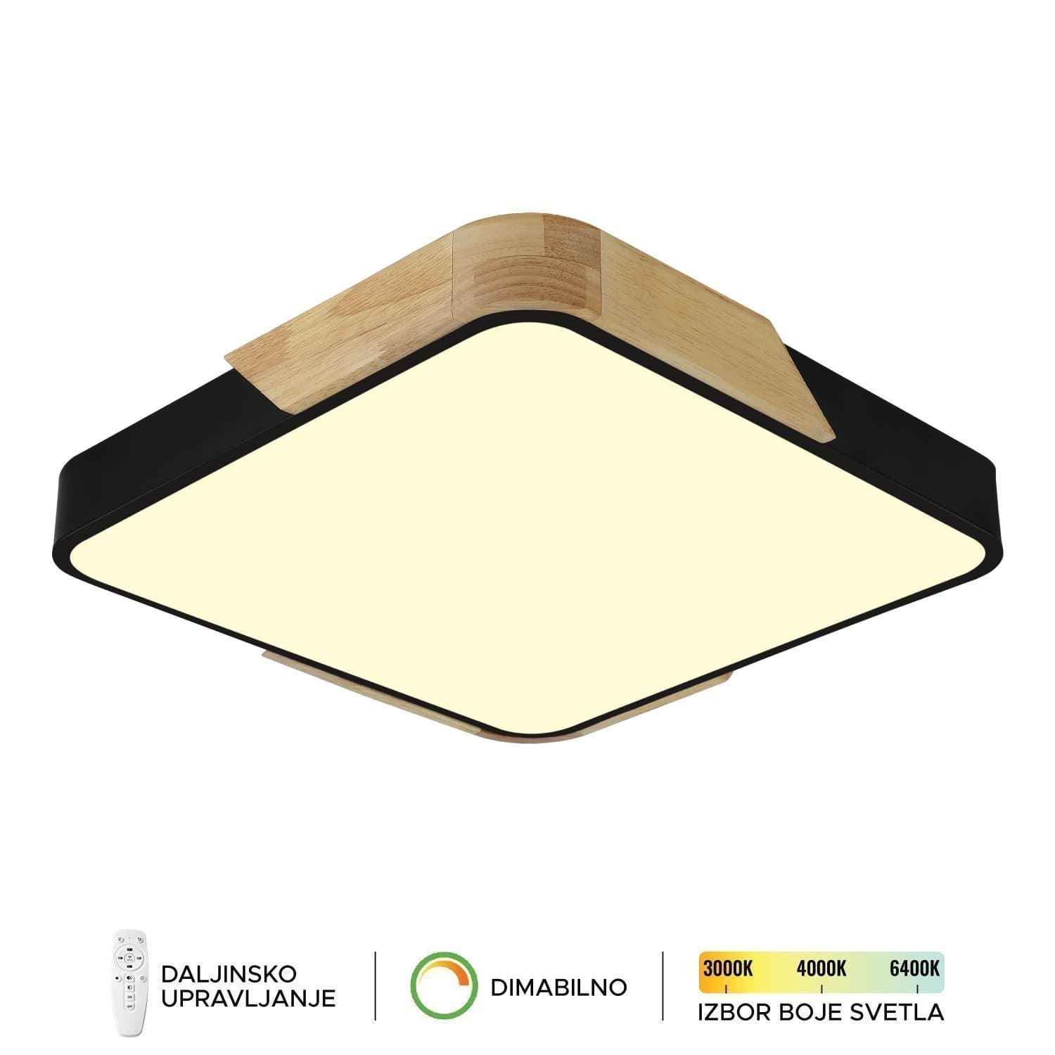 Plafonska lampa F2812-30C BK+WD - LED plafonjere i plafonske lampe