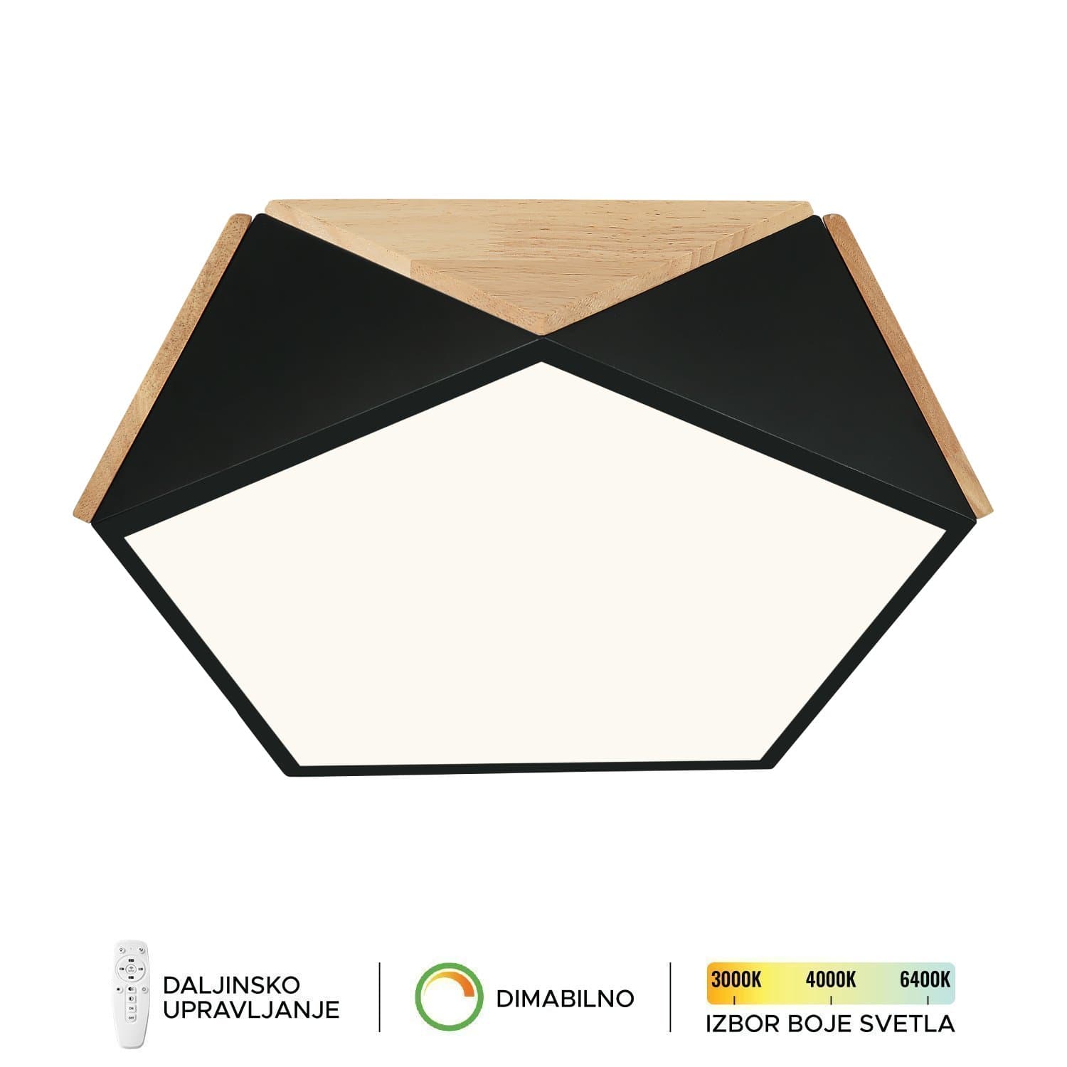 LED plafonska lampa F2810-24C BK+WD - Akcija