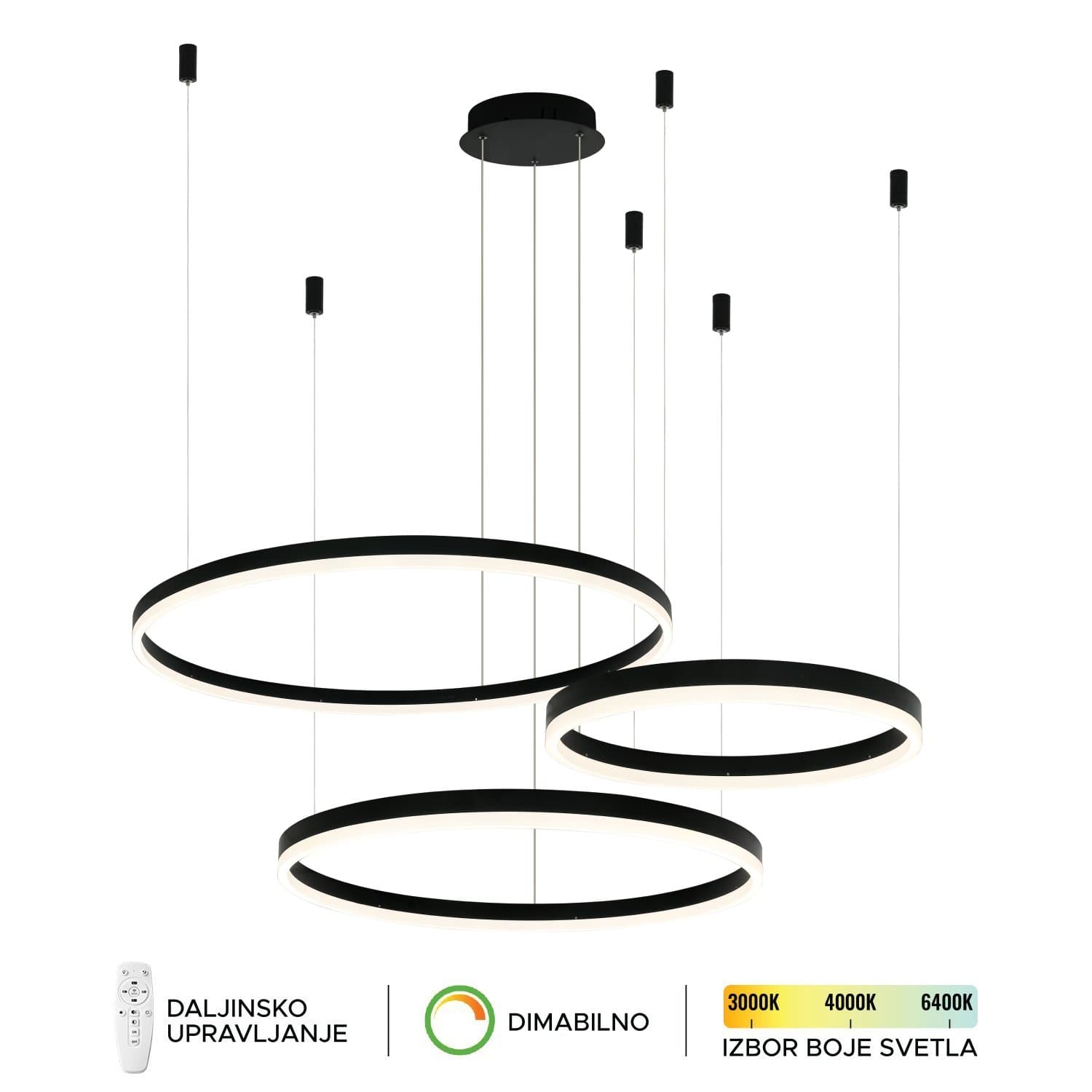 LED viseća lampa F2047-130C BK - LED visilice