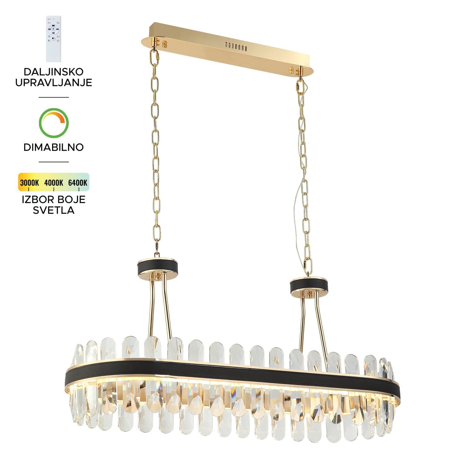 LED visilica KP4003-100V BK+GD - LED visilice