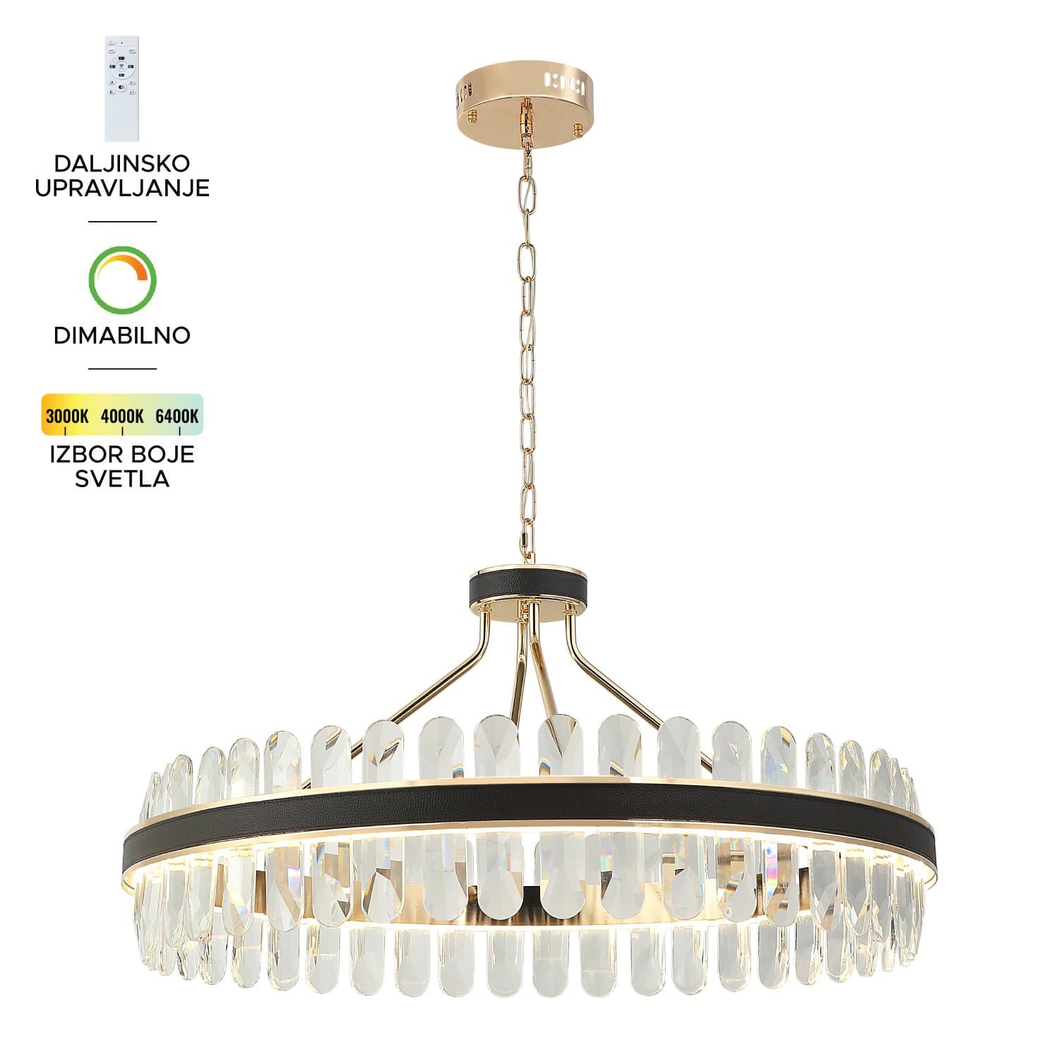 LED visilica KP4003-110V BK+GD - LED visilice