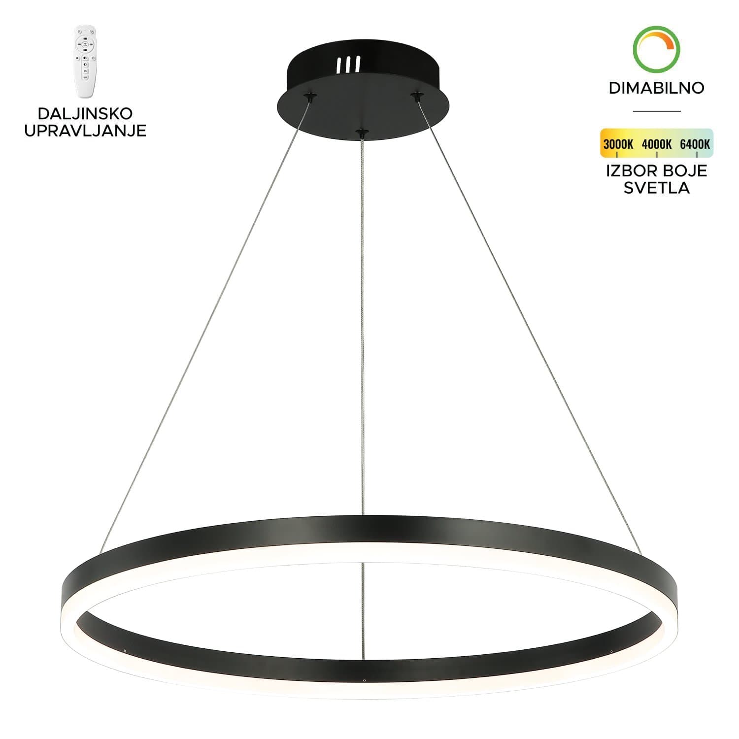 LED visilica F2047-44V BK - LED visilice