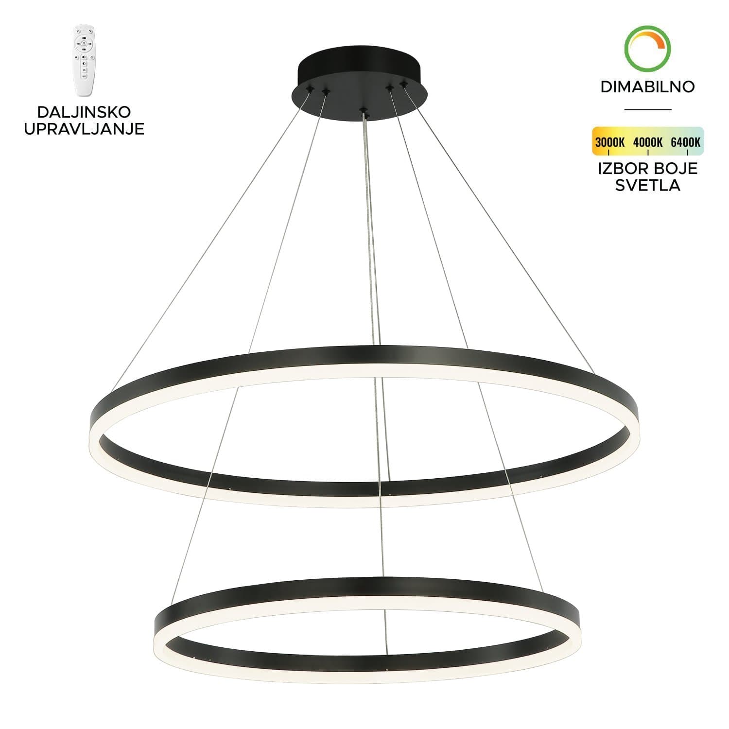 LED visilica F2047-100V BK - LED visilice