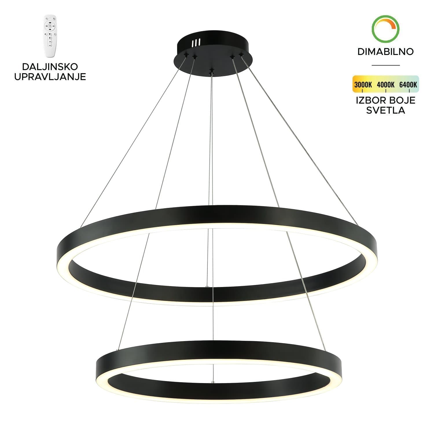 LED visilica F2048-100V BK - Akcija