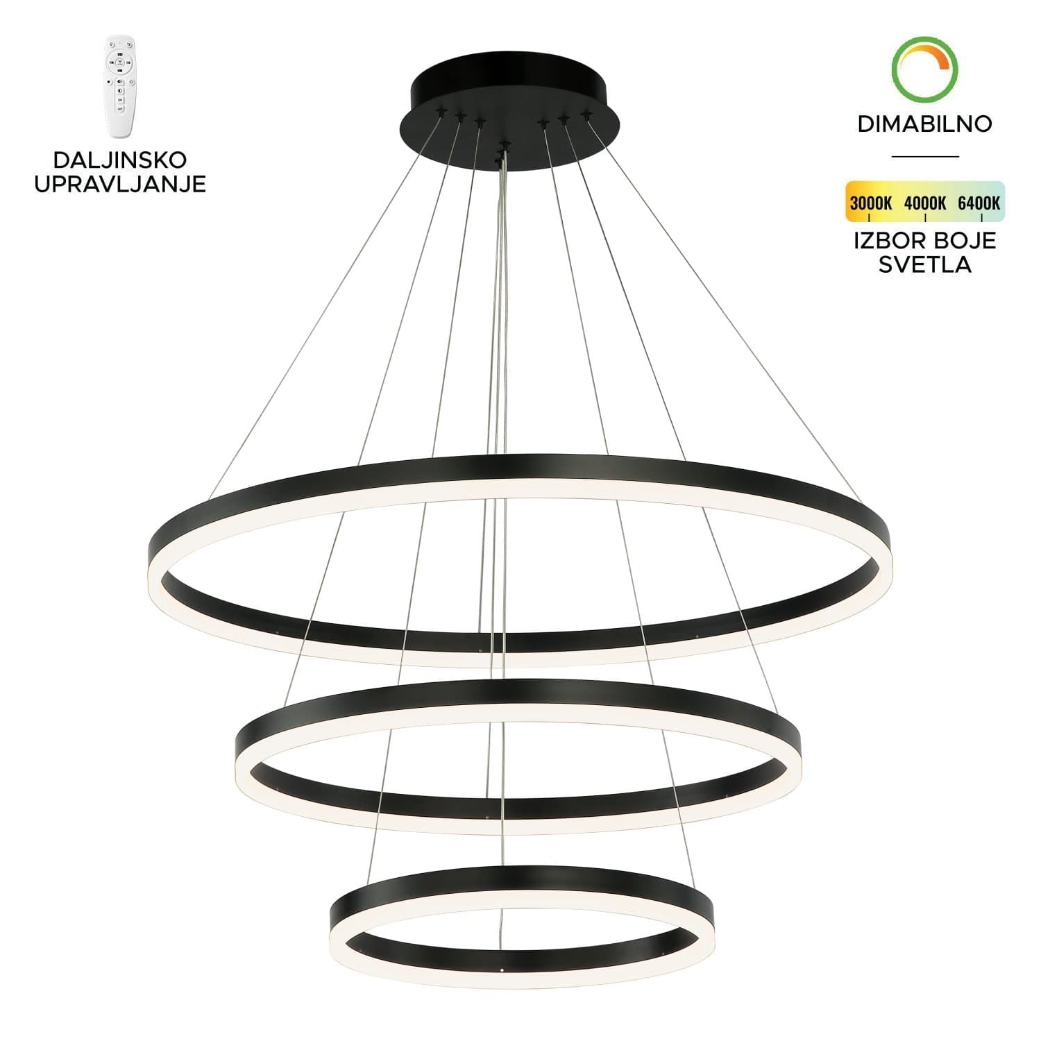 LED visilica F2047-130V BK - LED visilice