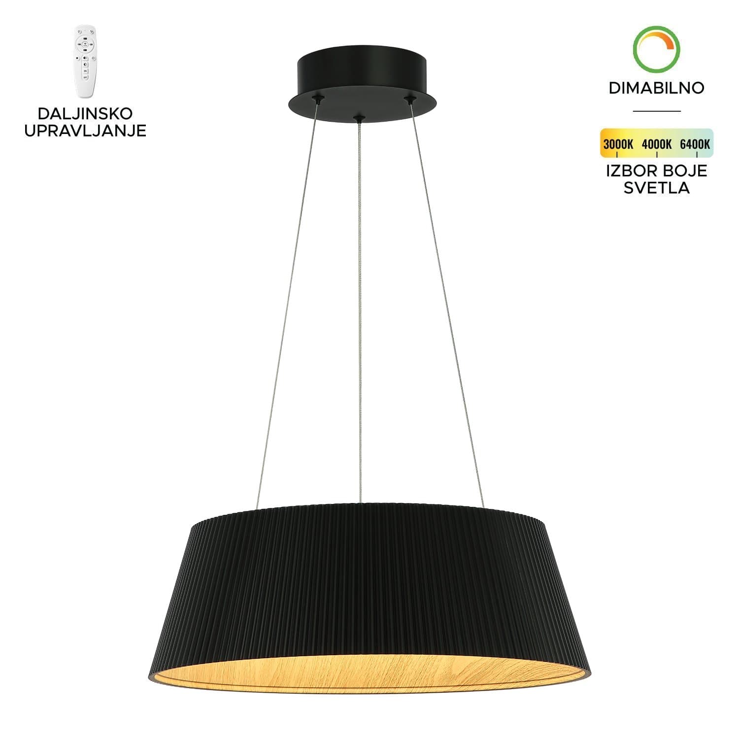 LED visilica FK2003-62V BK - Akcija
