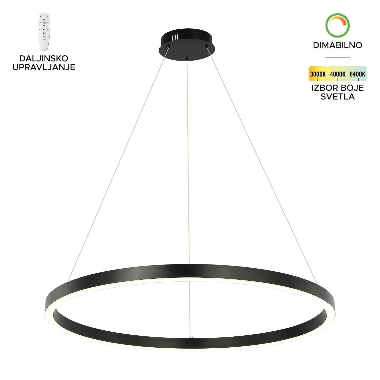 LED visilica F2048-70V BK - Akcija