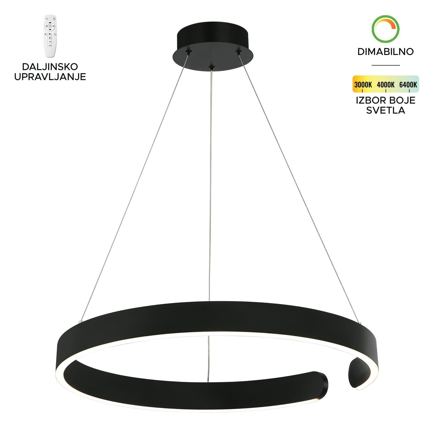 LED visilica F2046-42V BK - LED visilice