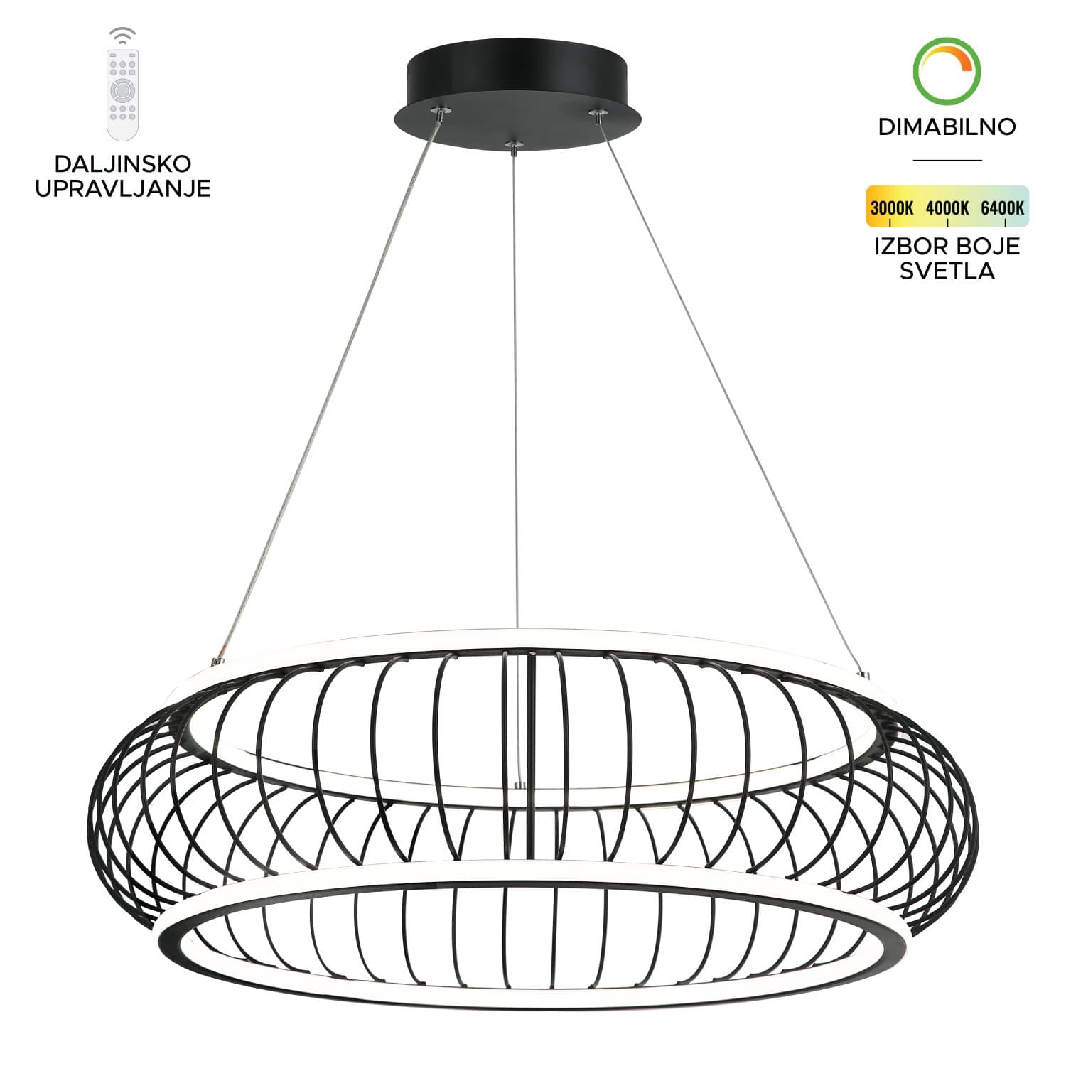 LED viseća lampa F2075-40V BK - LED visilice