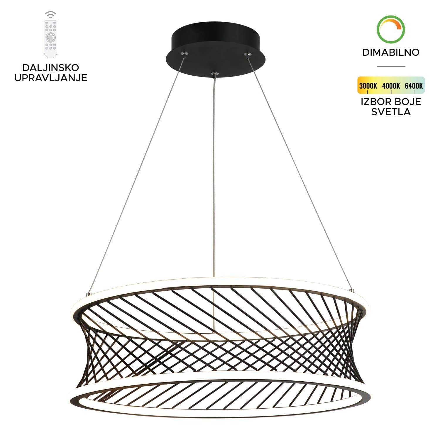 LED viseća lampa F2074-40V BK - LED visilice