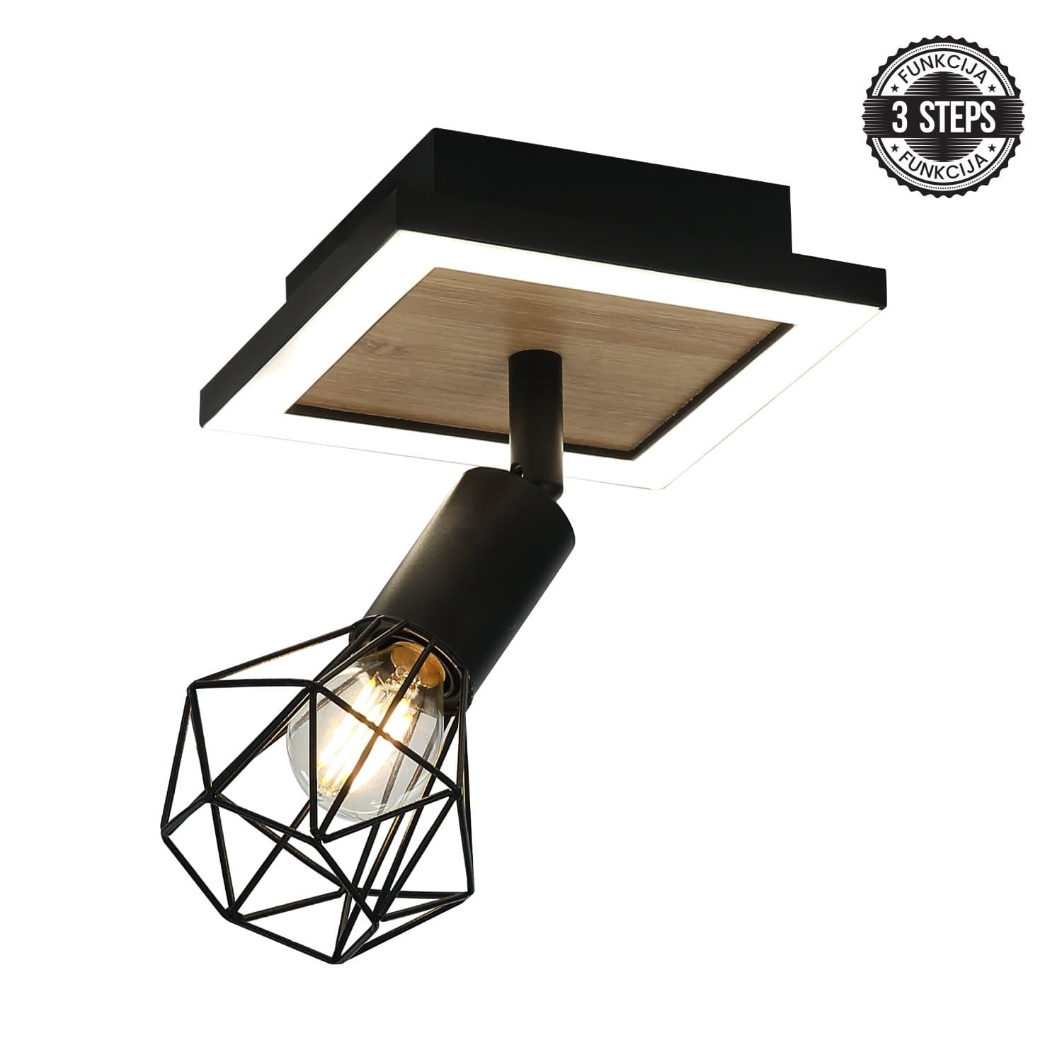 LED plafonska lampa FE405-1 BK+WD - LED plafonjere i plafonske lampe