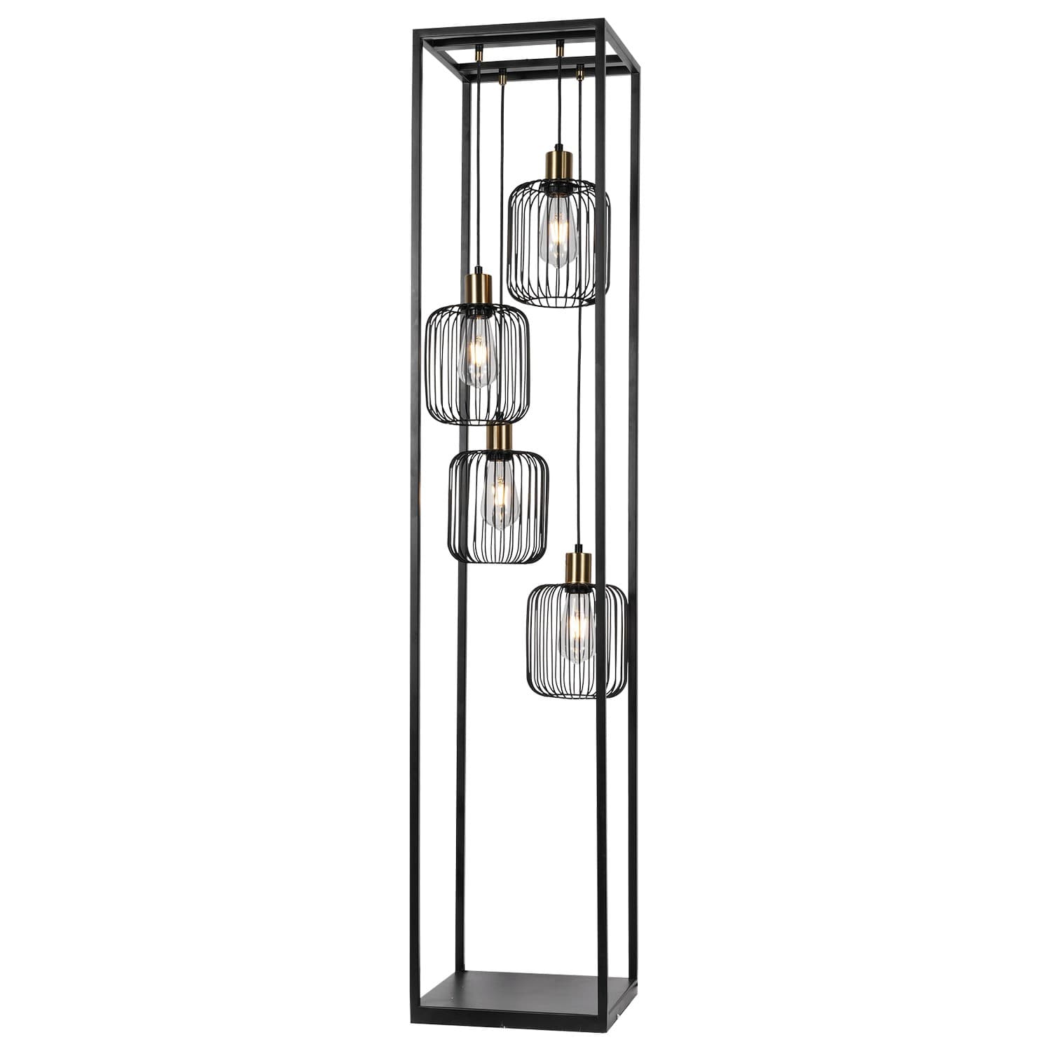 Podna lampa F7044-4F BK+SG - Podne lampe