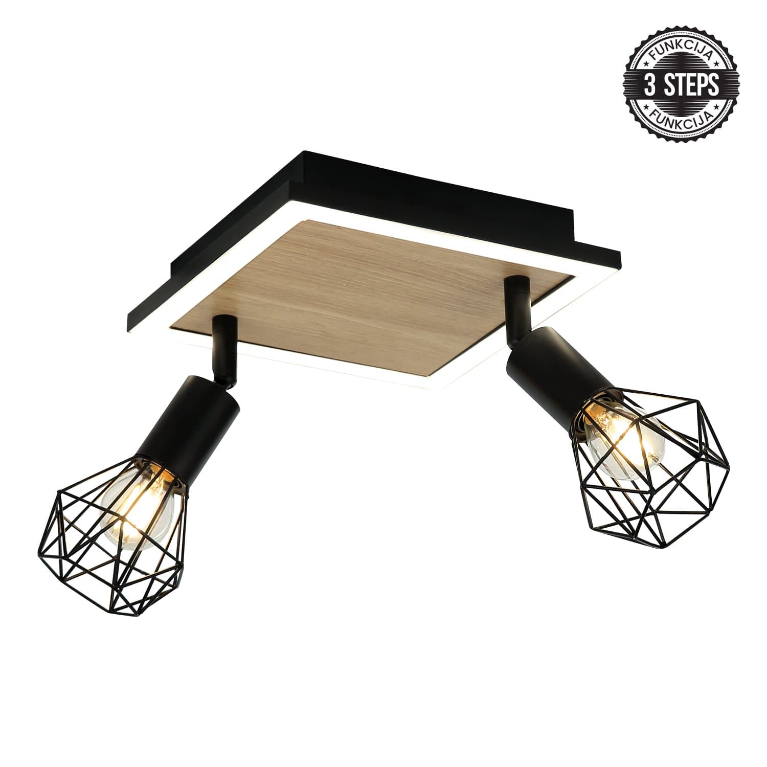 LED plafonska lampa FE405-2 BK+WD - LED plafonjere i plafonske lampe