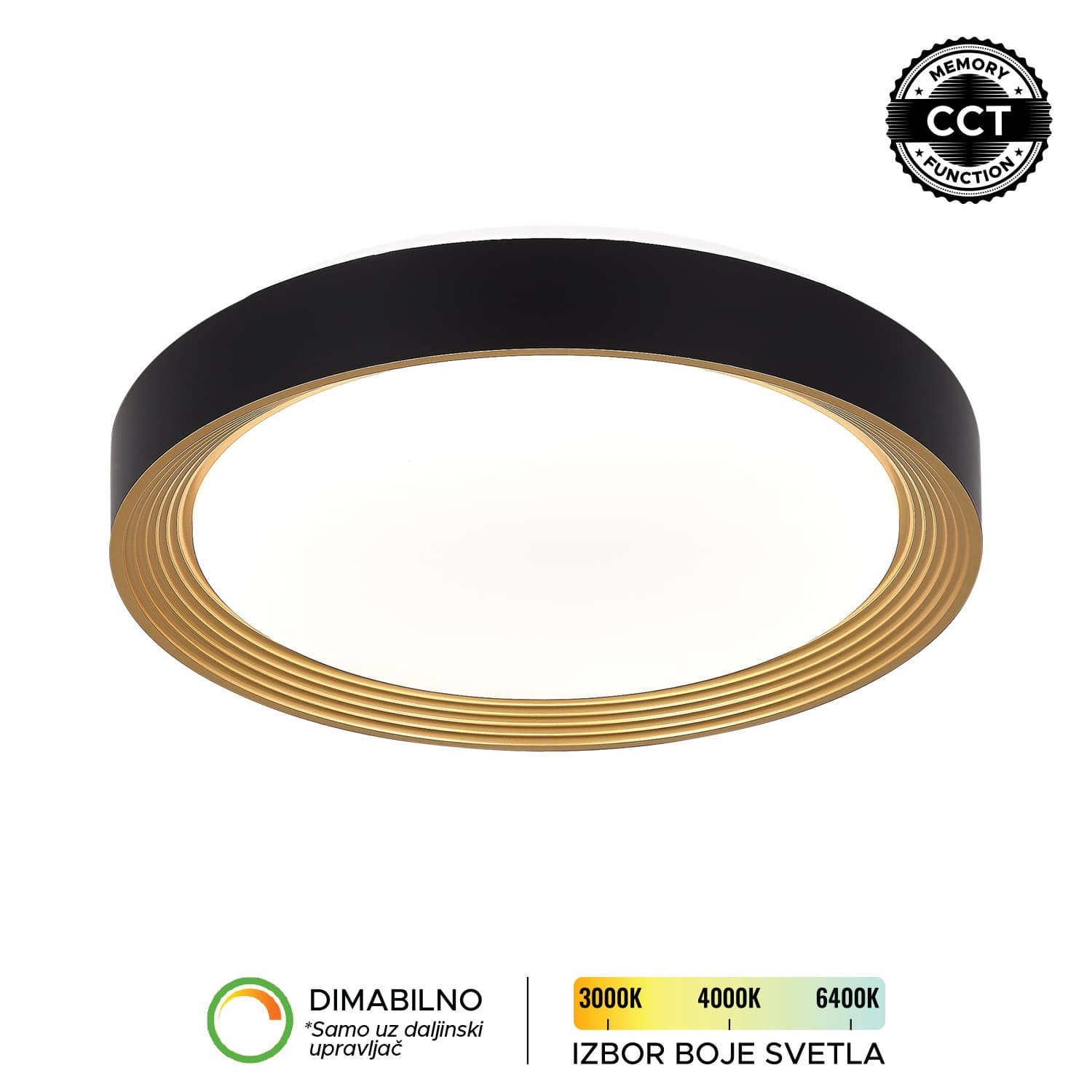 LED plafonjera LP-405-28R BK+SG - LED plafonjere i plafonske lampe