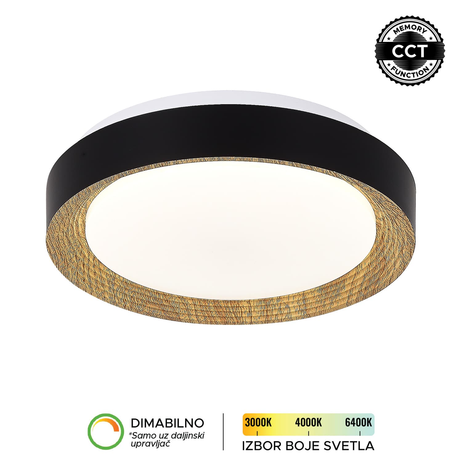 LED plafonjera LP-405-28R BK+WD - LED plafonjere i plafonske lampe