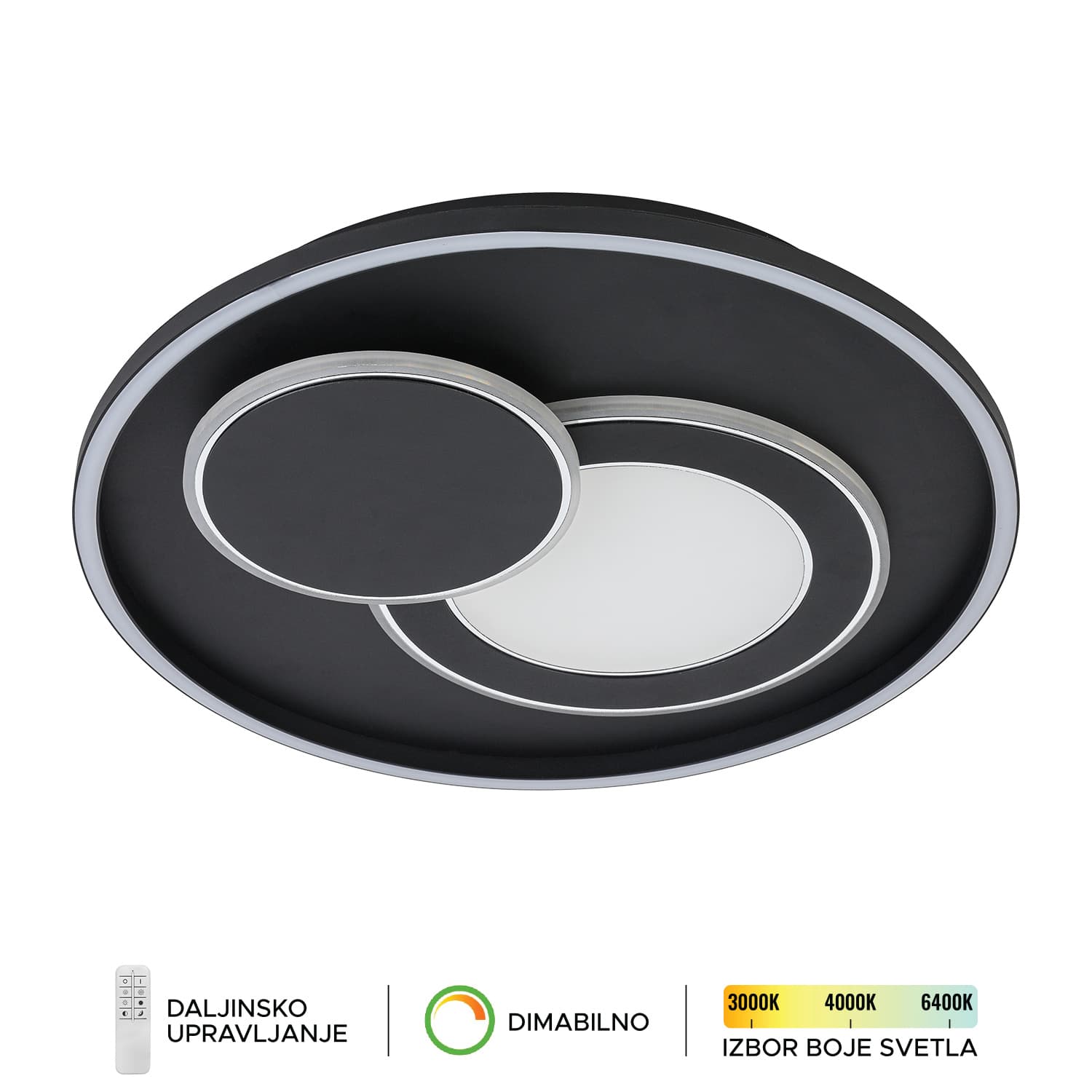 LED plafonska lampa F2106-24C BK - LED plafonjere i plafonske lampe
