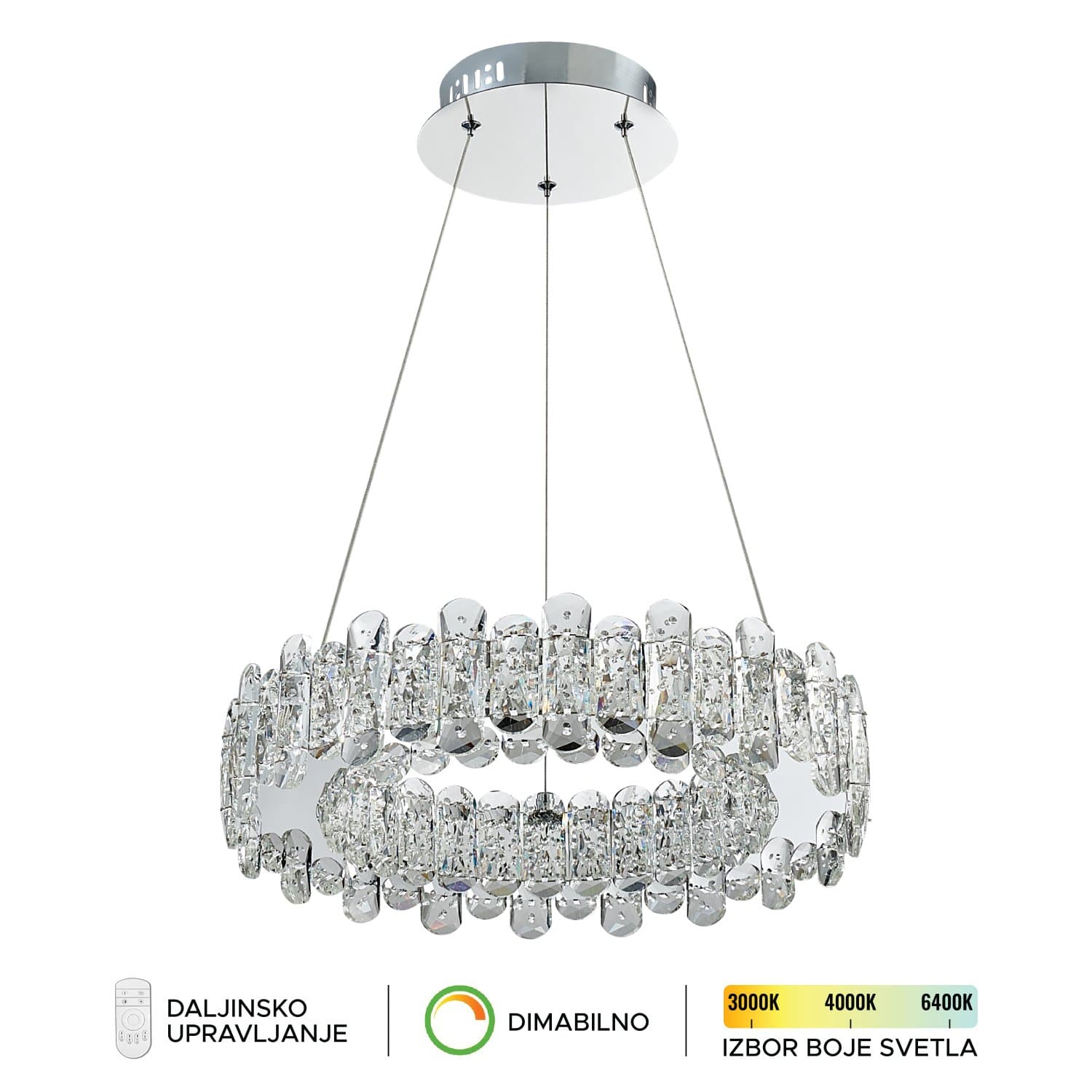 LED visilica KP6043-48V - LED kristalne lampe